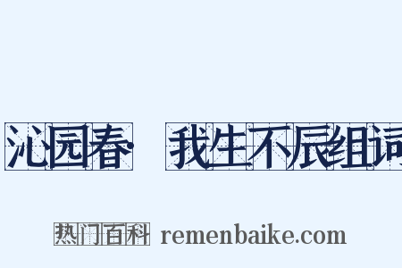 沁园春·我生不辰组词是什么意思的图片